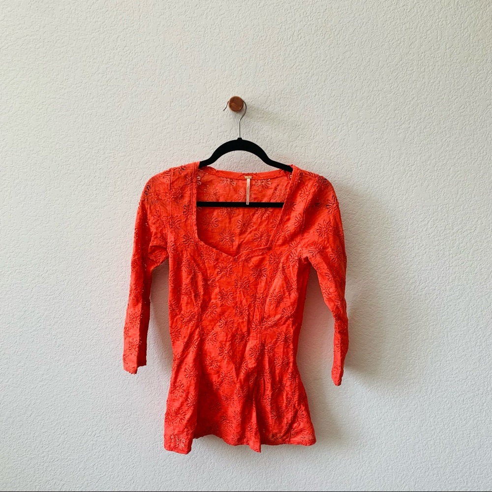 Free People Coral Top M